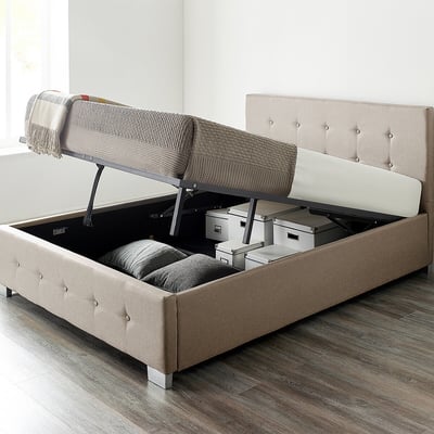 End Lift Linen Ottoman Storage Bed ASPIRE