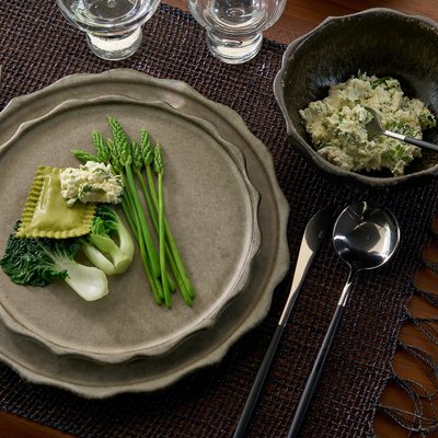 4er-Set Dessertteller Arigato, glasiertes Steingut AM.PM