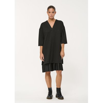 Robe mi-longue droite bi-matière HUMILITY