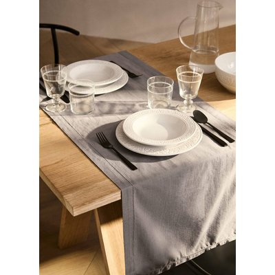 Chemin de table en coton avec détail ajouré jour échelle MANGO HOME