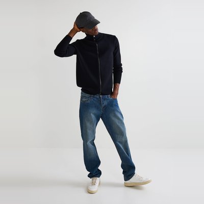 Gilet col montant zippé en mélange coton et cachemire MONOPRIX