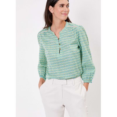 Blouse voile de coton bio imprimée col tunisien RENATA LA FIANCÉE