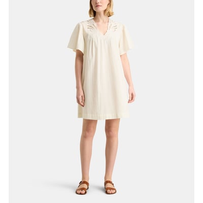 Robe courte évasée dahlia en coton bio seersucker GALERIES LAFAYETTE