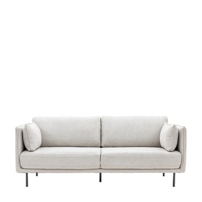 Ashar Mid-Century Boucle Sofa with Black Metal Legs SO'HOME