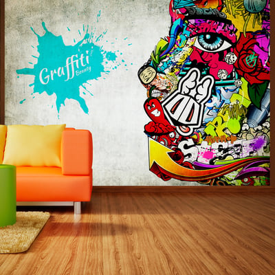 Papier peint intissé panoramique Street art Graffiti beauty EDEN