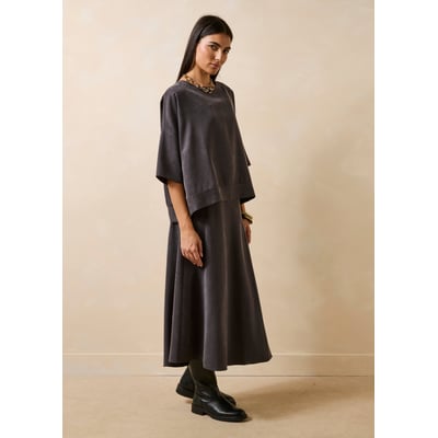 Jupe longue évasée en satin de lyocell LA FEE MARABOUTEE