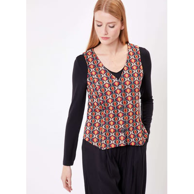 Gilet tailleur maille jacquard GISELE PRINCESSE NOMADE