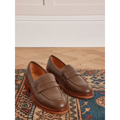 Mocassins à talon cuir CYRILLUS