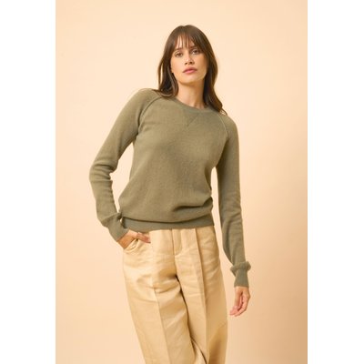 HELEN pull col rond army en cachemire JUST CASHMERE