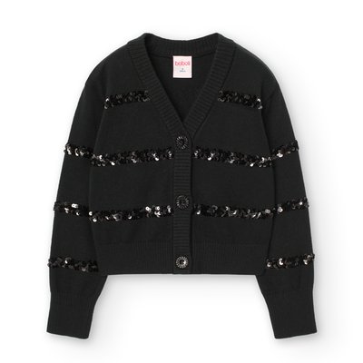 Cardigan court avec boutons et paillettes BOBOLI
