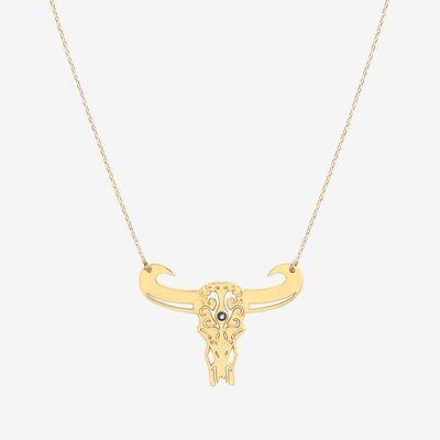 Collier doré buffle petit modele nacre grise - tatoo CAROLINE NAJMAN