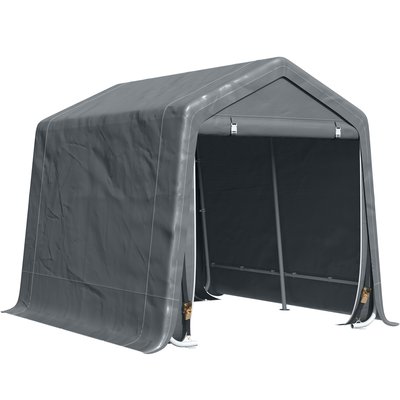 Abri de jardin - abri de vélo - 2 portes zippées - métal PE gris OUTSUNNY