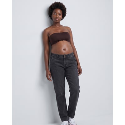Jean de grossesse mom fit Carrie mid blue CACHE COEUR