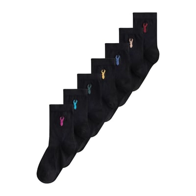 Chaussettes brodées en coton, 7 paires NEXT