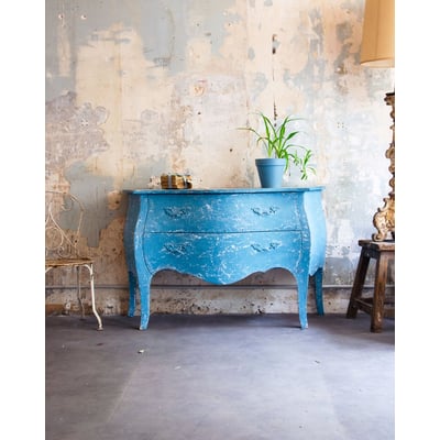 Commode bleue patinée Garance N°620 - Bon état DEBONGOUT