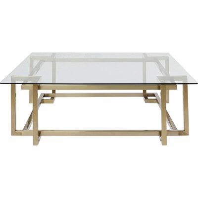 Table basse carrée en verre et acier, CLARA KARE DESIGN