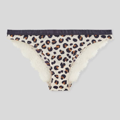 Culotte ZOE en microfibre imprimée et dentelle MONOPRIX