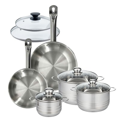 2 poêles 24/28cm + 3 faitouts 16/20/24cm ETERNA BRILLANT FACKELMANN