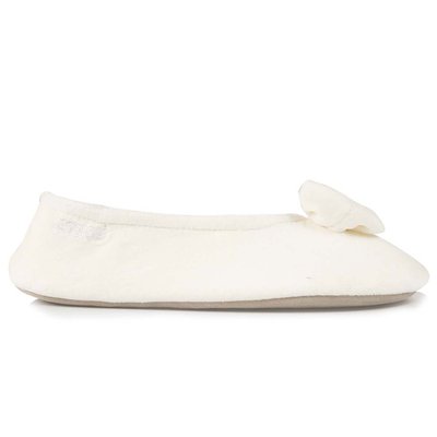 Chaussons Ballerines ultra confortables, semelle en cuir, détail grand nœud ISOTONER