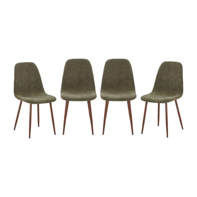 Chaise décor bois teinte noyer et tissu (lot de 4) VERA SWEEEK