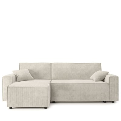 Canapé d'angle réversible convertible en velours côtelé avec coffre L251cm - CLEMENCE DRAWER