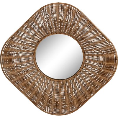Miroir en rotin style balinais esprit nature pour intérieur chaleureux RECOLLECTION