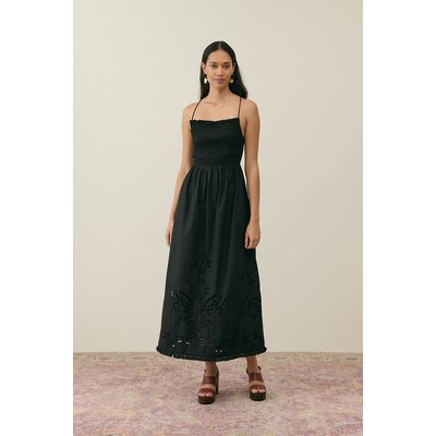 Robe longue brodée à fines bretelles, GISELLE LOUISE MISHA