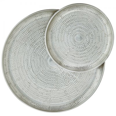 Lot de 2 plateaux en aluminium martelé MADAM STOLTZ