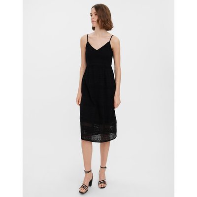 Vestido em crochet, de alças finas VERO MODA