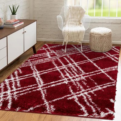 Tapis shaggy tissé motif géométrique EMBER 1 UN AMOUR DE TAPIS