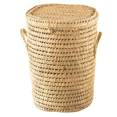 Panière à linge ronde palmier HOME MAISON