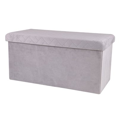 Banc de rangement pliable Kube en velours TOILINUX