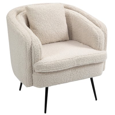 Fauteuil de salon métal et bouclette, DUKE NORDLYS