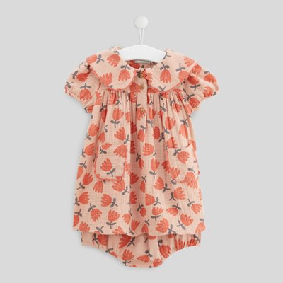 Robe avec bloomer imprimés en gaze de coton BIO GOTS BOUT'CHOU