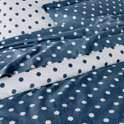 Drap housse flanelle imprimé pois, Clarisse LA REDOUTE INTERIEURS