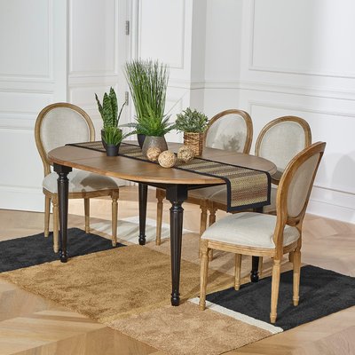 Table ronde en chêne 1 rallonge 4/6 couverts ARLINGTON ROBIN DES BOIS