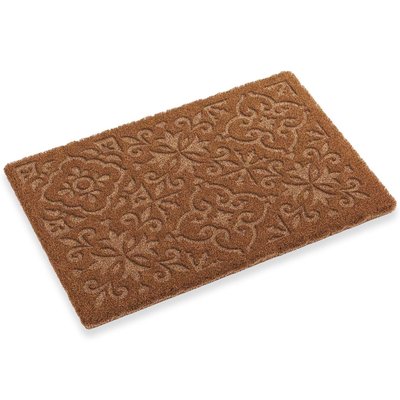Paillasson coco et caoutchouc motifs carreaux 60x40cm VERSA