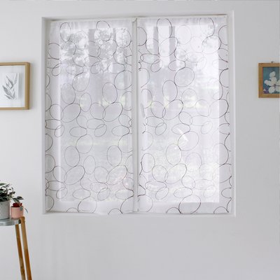 Paire de petits voilages brodés de sphères HOME MAISON