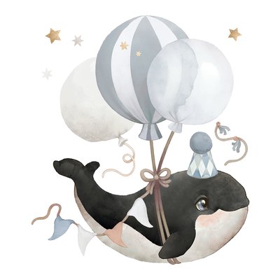 Grand sticker orque et ballons SELENE LILIPINSO