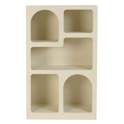 Etagère 5 niches 60x24cm en bois peint couleur beige NELIA PIER IMPORT