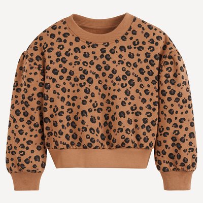 Sweat col rond imprimé léopard en molleton LA REDOUTE COLLECTIONS