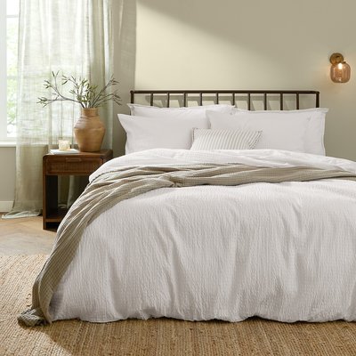 Hebden Seersucker 100% Cotton Duvet Cover and Pillowcase Set YARD