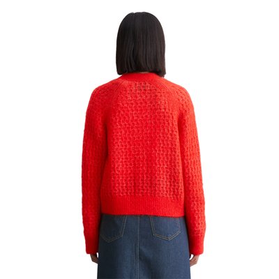 Cardigan structuré regular en mélange de laine vierge et de mohair brossé MARC O’POLO DENIM