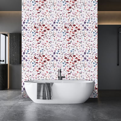Papier peint coquelicots et fleurs des champs HEXOA