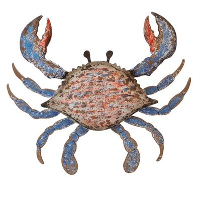 Décoration murale bord de mer bois multicolore crabe 50x42x3cm WADIGA