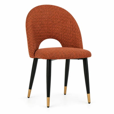Chaise salle à manger tissu quadrillé rouille (lot de 2) MALMOE PIER IMPORT