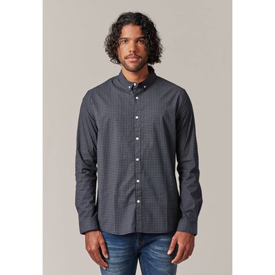 Chemise stretch avec micro motif bicolore et intérieur col et poignets contrastés BOGART DEELUXE