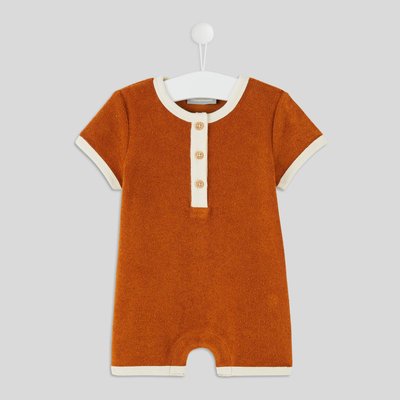 Combinaison courte à manches courte unie en coton, certifié Oeko-Tex BOUT'CHOU