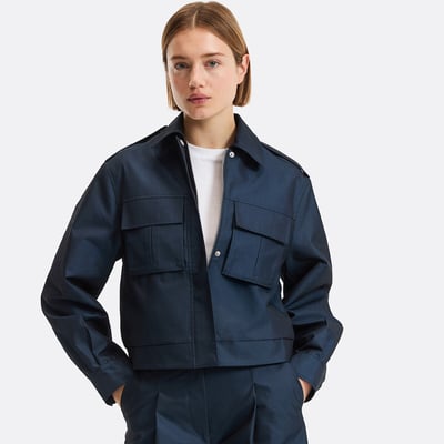Short Loose-Fitting Jacket with Shoulder Tabs LA REDOUTE COLLECTIONS