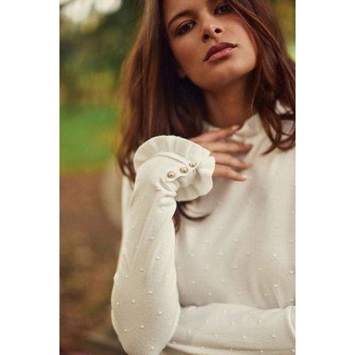 Pull col montant en maille fantaisie SOLFERINOS LA PETITE ETOILE